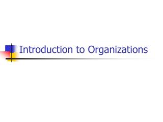 Introduction to Organizations