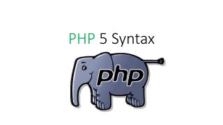 PHP 5 Syntax