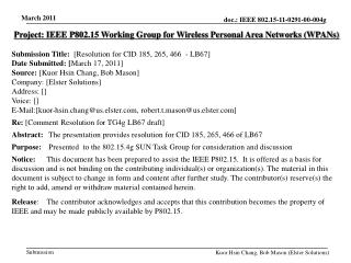 Project: IEEE P802.15 Working Group for Wireless Personal Area Networks (WPANs)