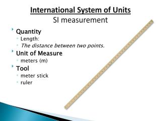 International System of Units SI measurement