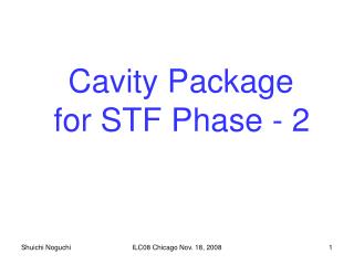 Cavity Package for STF Phase - 2