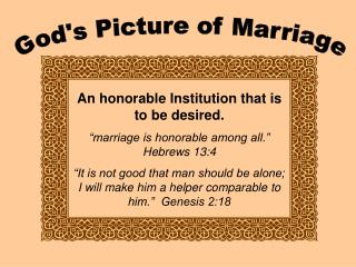 God's Picture of Marriage