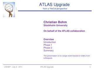 ATLAS Upgrade - from a TileCal perspective