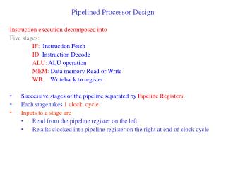 Pipelined Processor Design