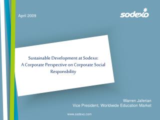 Sustainable Development at Sodexo: A Corporate Perspective on Corporate Social Responsbility