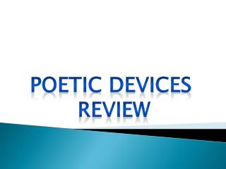 Poetic Devices Review
