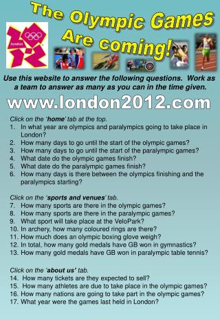 The Olympic Games Are coming!