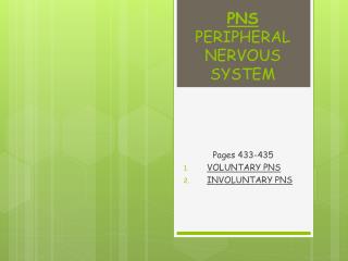 PNS PERIPHERAL NERVOUS SYSTEM