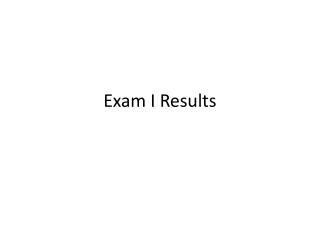 Exam I Results