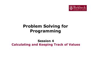 Problem Solving for Programming