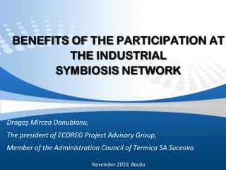 BENEFITS OF the PARTICIPATION at the Industrial Symbiosis Network