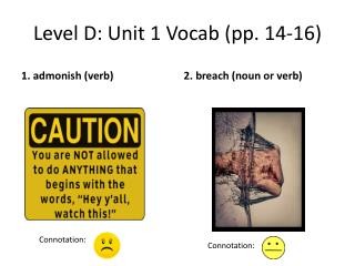 Level D: Unit 1 Vocab (pp. 14-16)