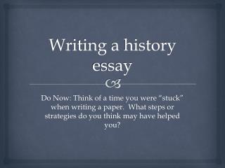 Writing a history essay