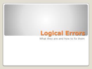 Logical Errors