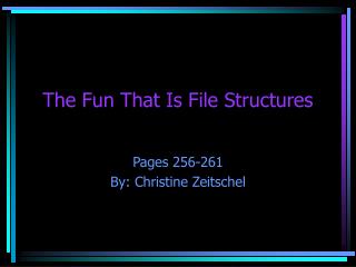 The Fun That Is File Structures