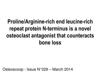 Osteoscoop - Issue N°329 – March 2014