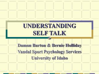 UNDERSTANDING SELF TALK