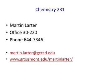 Chemistry 231