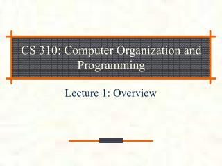 CS 310: Computer Organization and Programming