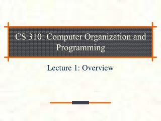 CS 310: Computer Organization and Programming