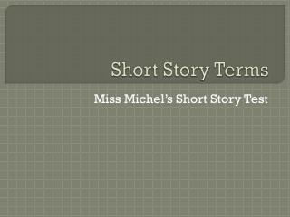 Short Story Terms