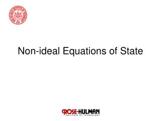 Non-ideal Equations of State