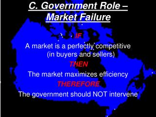 C. Government Role – Market Failure