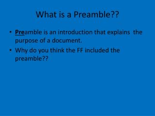 What is a Preamble??