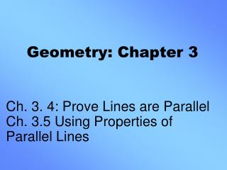 Geometry: Chapter 3