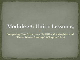 Module 2A: Unit 1: Lesson 15