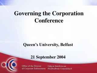 Governing the Corporation Conference