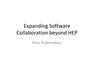 Expanding Software Collaboration beyond HEP