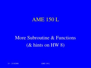 AME 150 L