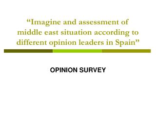 “Imagine and assessment of middle east situation according to different opinion leaders in Spain”