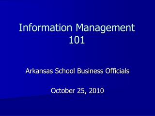 Information Management 101