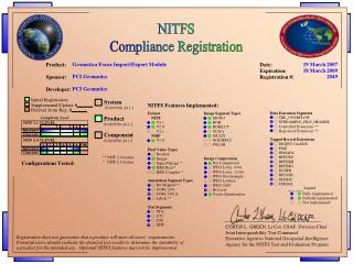 NITFS Compliance Registration