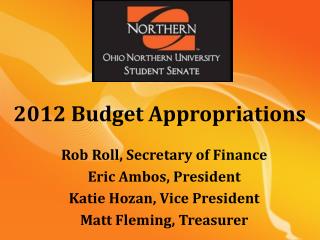 2012 Budget Appropriations