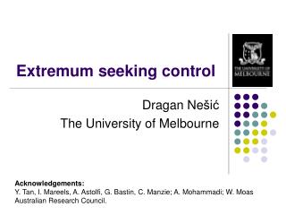 Extremum seeking control
