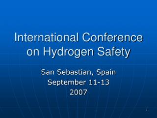 International Conference on Hydrogen Safety
