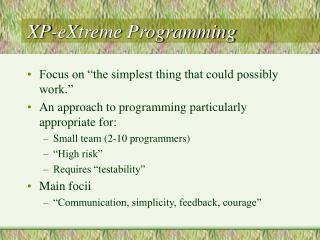 XP-eXtreme Programming