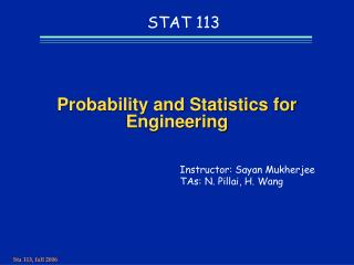 Probability and Statistics for Engineering