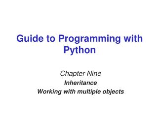 Guide to Programming with Python