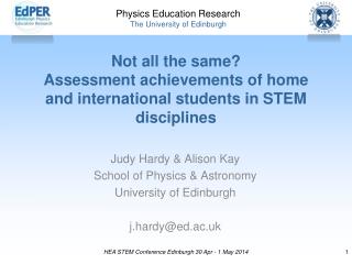 Not all the same? Assessment achievements of home and international students in STEM disciplines