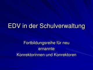 EDV in der Schulverwaltung