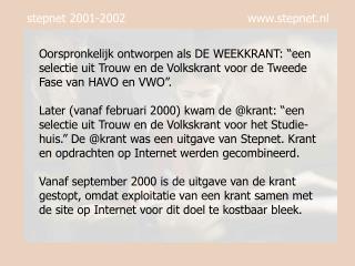 stepnet 2001-2002 stepnet.nl