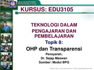 KURSUS: EDU3105