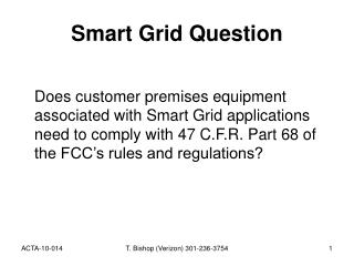 Smart Grid Question