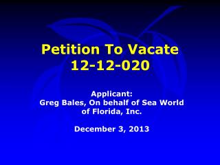 Petition To Vacate 12-12-020