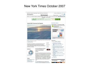 New York Times October 2007