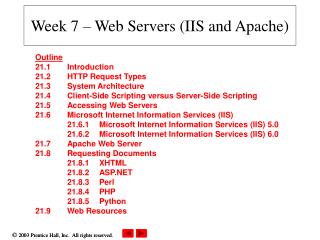Week 7 – Web Servers (IIS and Apache)